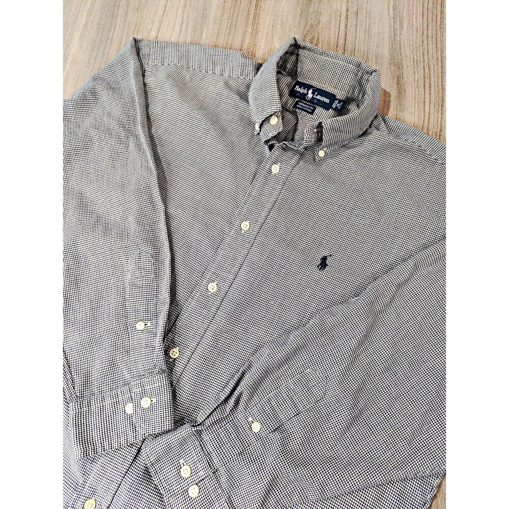 Ralph Lauren Yarmouth Men's Classic Fit Button-Down Houndstooth L